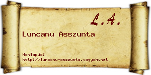 Luncanu Asszunta névjegykártya